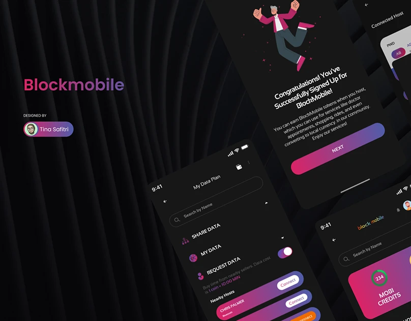 Blockmobile dApps UI/UX redesign screens
