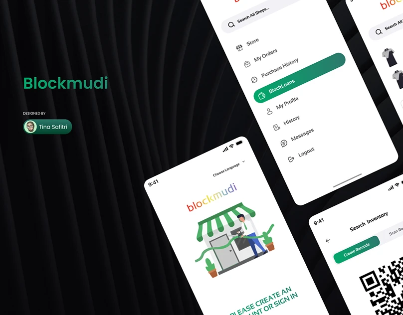 BlockMudi dApps UI/UX redesign screens