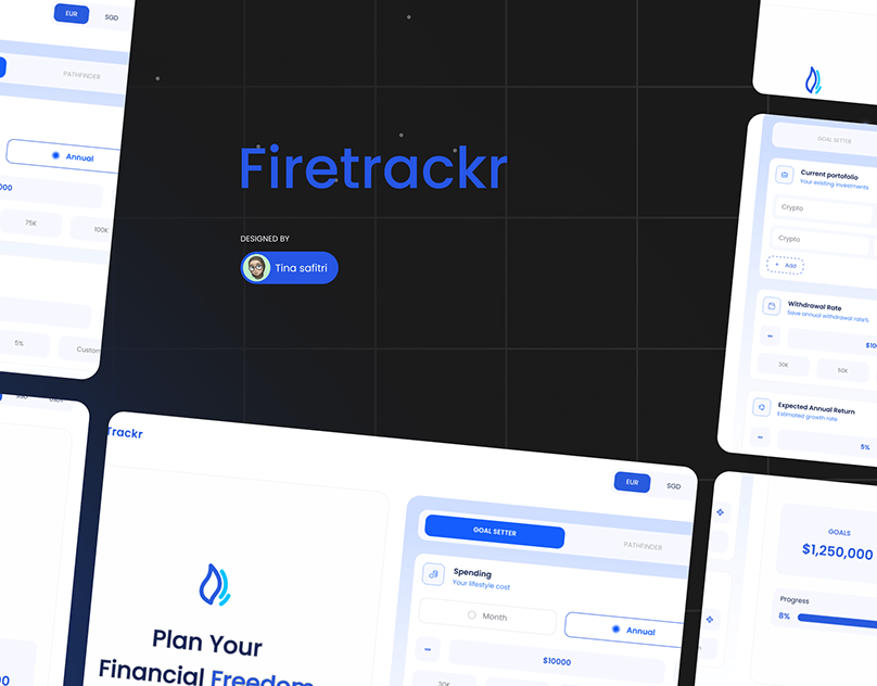 FIRETrackr financial independence planning screens